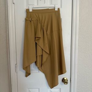 3.1 Phillip Lim Tailored Handkerchief Brown Midi Skirt size 2